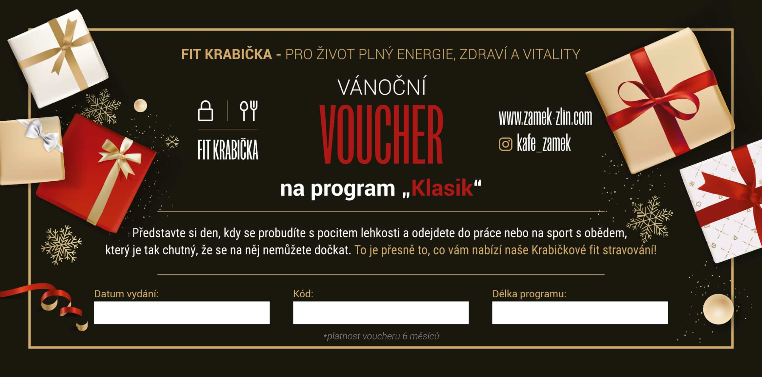 Vánoční voucher na programy krabičkové diety FIT KRABIČKY